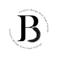 elegante letter b logo met logo pictogrammen palmboom blad patroon textuur ontwerp. creatief palmboom belettering logo met natuurlijke bio organische ideeën moderne bladeren. vector