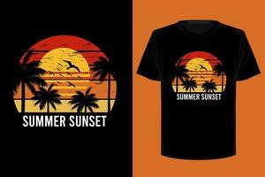 zomer zonsondergang retro vintage t-shirtontwerp vector