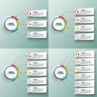 abstracte elementen van grafiek vector infographic sjabloon met label cirkels. bedrijfsconcept met 3, 4, 5 en 6 opties. voor inhoud, diagram, stroomdiagram, stappen, onderdelen, tijdlijninfographics, grafiek.