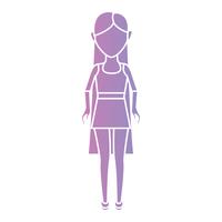 silhouet vrouw met kapsel en kleding ontwerp vector