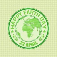 groene grunge rubberen stempel met de tekst happy earth day 22 april geschreven binnen vector