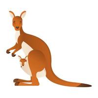 Australische dierlijke kangoeroe cartoon vector illustratie geïsoleerde object