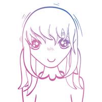 lijn schoonheid anime meisje met kapsel en blouse vector