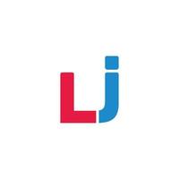 letter lj eenvoudige geometrische kleurrijke logo vector