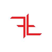 letter tf eenvoudig ontwerp lijn logo vector