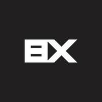 letter bx vierkant geometrisch driehoeken pijl symbool logo vector
