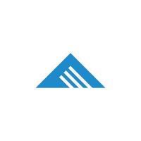 blauwe berg geometrische unieke driehoek logo vector