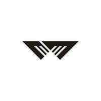 letter w pijl geometrische eenvoudig logo vector