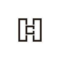 letter hc geometrische eenvoudige constructie logo vector