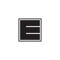 letter e eenvoudige vierkante omtrek logo vector