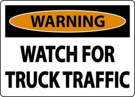 waarschuwingshorloge voor vrachtwagenverkeersteken op witte achtergrond vector