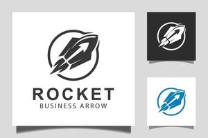 zakelijke pijl raketlancering met bovenste voortgangspictogram vector ontwerp voor marketing bedrijf opstarten logo sjabloon
