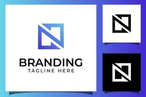 vierkante pijl logo met letter n logo ontwerpconcept voor branding logo symbool vector