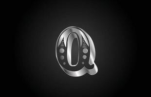 q vintage metalen alfabet letter pictogram logo. creatief ontwerp voor bedrijf of bedrijf vector