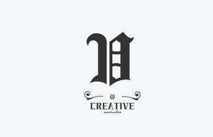 vintage v alfabet letter logo pictogram ontwerp. creatieve sjabloon voor bedrijven in wit en grijs vector