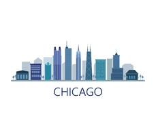 De horizon van Chicago op witte achtergrond vector