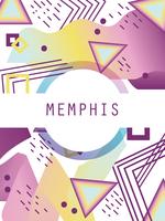 Memphis-sjabloon en achtergrond vector