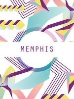 Memphis-sjabloon en achtergrond vector