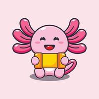 schattige axolotl cartoon mascotte illustratie speelspel. vector