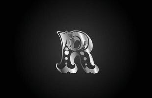 r vintage metalen alfabet letter pictogram logo. creatief ontwerp voor bedrijf of bedrijf vector