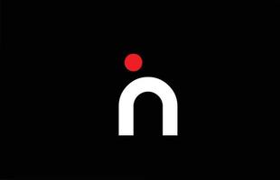 h alfabet letter pictogram logo ontwerp. creatieve sjabloon voor bedrijf en bedrijf met rode stip in wit en zwart vector