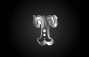 t vintage metalen alfabet letter pictogram logo. creatief ontwerp voor bedrijf of bedrijf vector