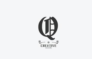 vintage q alfabet letter logo pictogram ontwerp. creatieve sjabloon voor bedrijven in wit en grijs vector