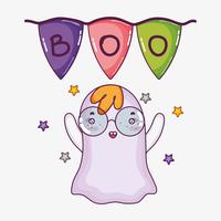 Leuke ghost halloween cartoon vector