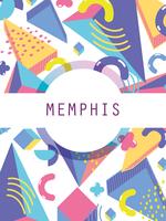 Memphis-sjabloon en achtergrond vector