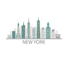 De horizon van New York op een witte achtergrond vector