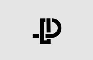 alfabet p letterpictogram logo met lijn ontwerp. witte en zwarte sjabloon voor zaken en bedrijven vector