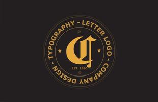 geel bruin c vintage alfabet letter logo pictogram ontwerp. creatieve sjabloon voor badge en label vector