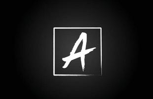 een grunge alfabet letterpictogram logo met vierkant. creatief sjabloonontwerp voor bedrijven en bedrijven in wit en zwart vector