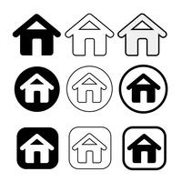 eenvoudig huis en huis pictogram symbool teken vector