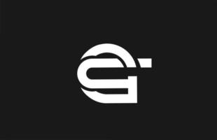 g alfabet letter pictogram logo met lijn ontwerp. creatieve sjabloon voor zaken en bedrijven in wit en zwart vector