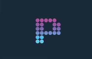 stip p roze blauw alfabet letter logo pictogram ontwerp. creatieve sjabloon voor bedrijf en bedrijf vector