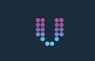 dot v roze blauw alfabet letter logo pictogram ontwerp. creatieve sjabloon voor bedrijf en bedrijf vector