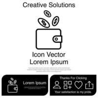 portemonnee pictogram vector eps 10