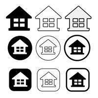 eenvoudig huis en huis pictogram symbool teken vector