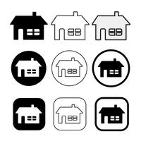 eenvoudig huis en huis pictogram symbool teken vector