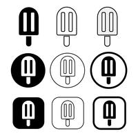 set van eenvoudige ijs pictogram vector