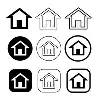 eenvoudig huis en huis pictogram symbool teken vector