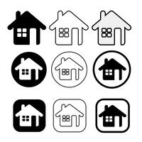 eenvoudig huis en huis pictogram symbool teken vector