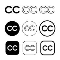 Creatieve commons pictogram symbool teken vector