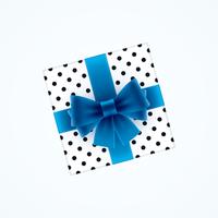 Geschenkdoos met blauwe strik vector