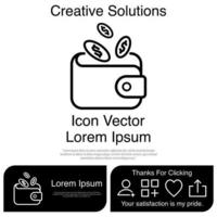 portemonnee pictogram vector eps 10