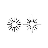 zon icoon. zon pictogram vector. helderheid pictogram vector