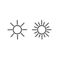 zon icoon. zon pictogram vector. helderheid pictogram vector
