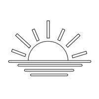 zonsopkomst zonsondergang lijn pictogram vector