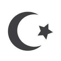 Symbool van de islam Ster halve maan pictogram vector